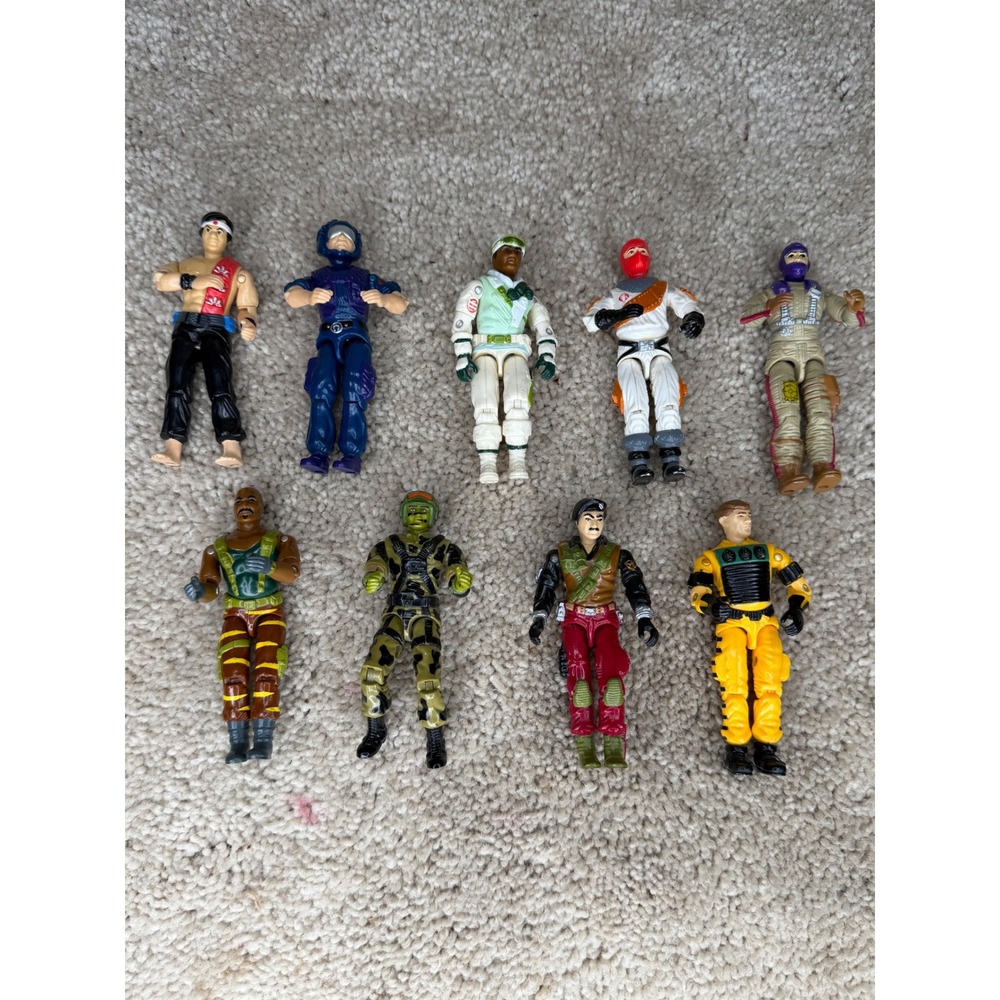 Vintage Hasbro GI Joe Action Figure Lot 9pc 3.75" 1985 1986 1987 1988